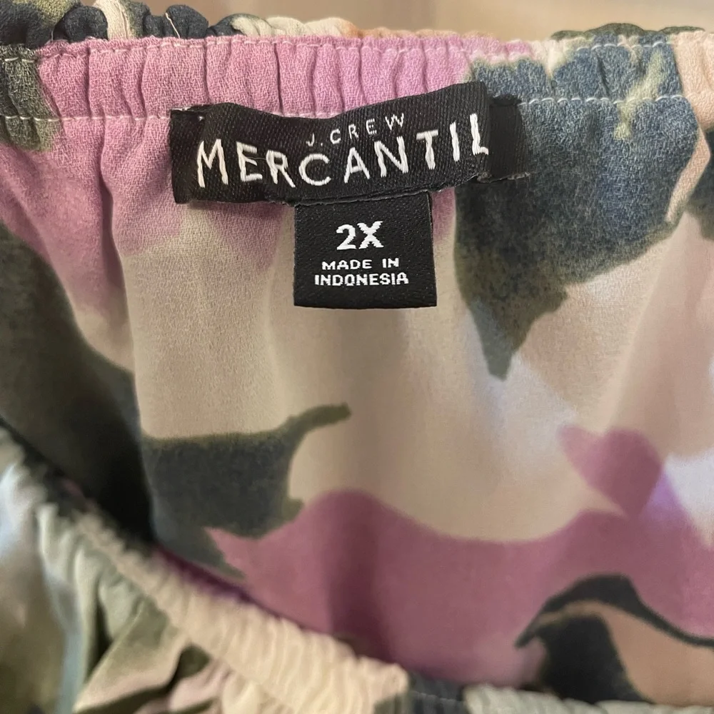 J. Crew Floral Off-Shoulder Blouse in Pink, Olive, Navy, Beige